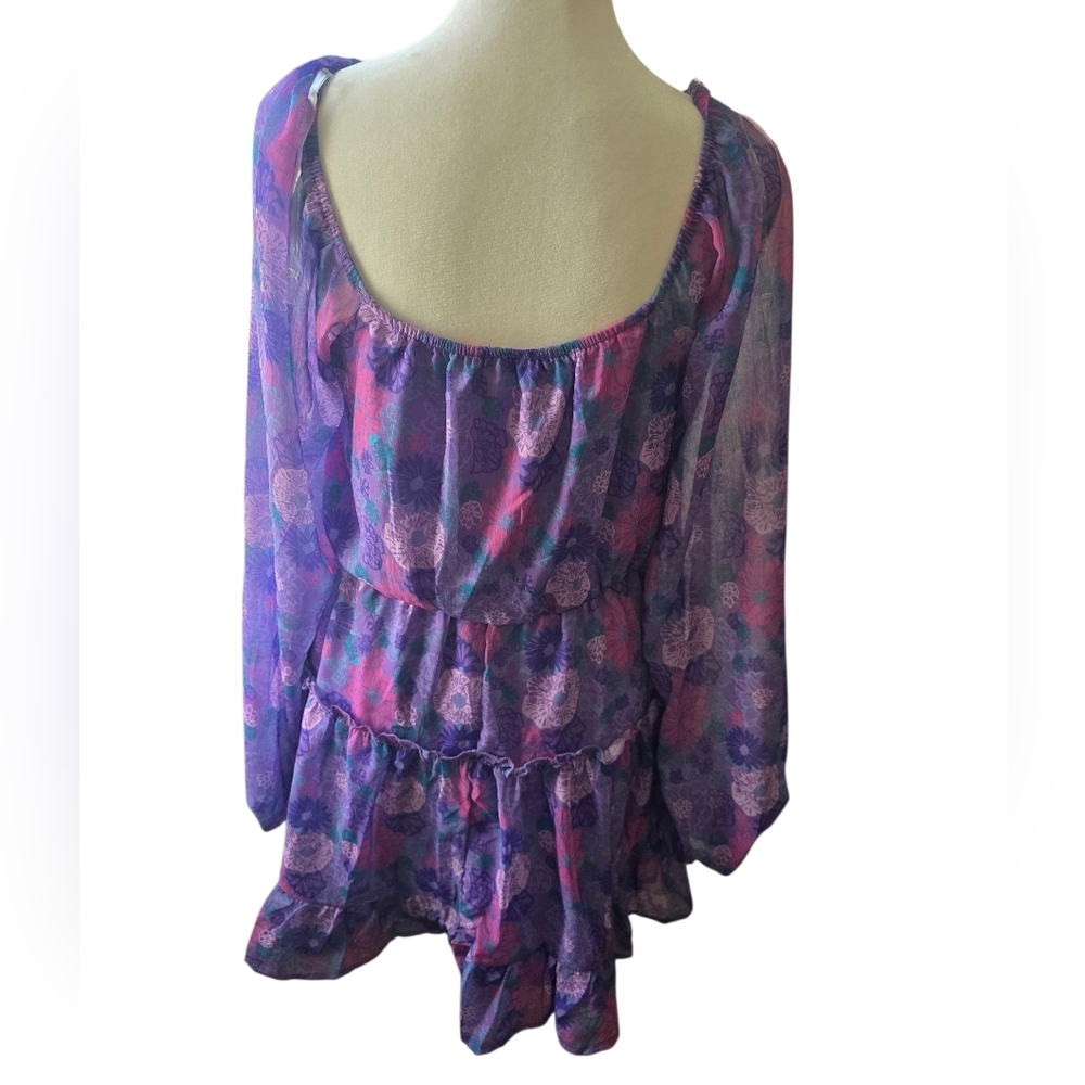 Peach Love California Purple and Blue Dress - Picture 4 of 5